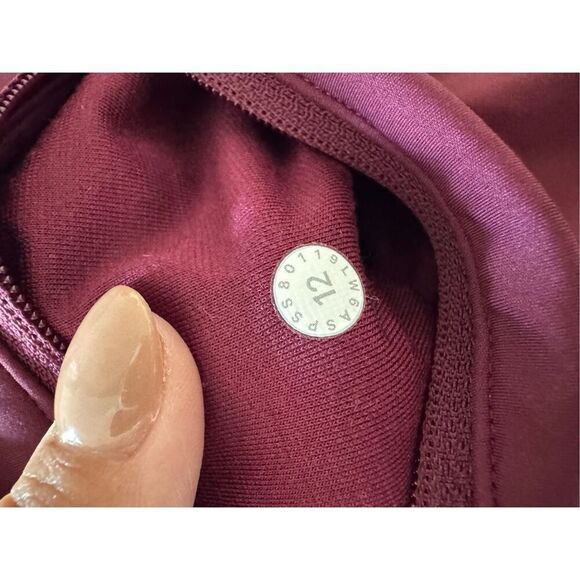 Lululemon Zip The Line Crop 23" Leggings High Rise Reflective Deep Ruby Coral 12 - Picture 10 of 10